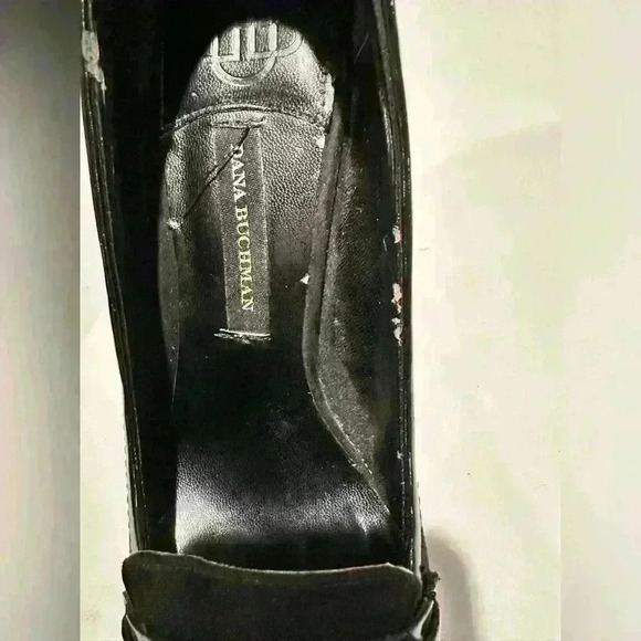 Dana Buchman Black Patent & Suede Leather Oxford Pumps Heels Shoes Womens 7.5 - Picture 10 of 11